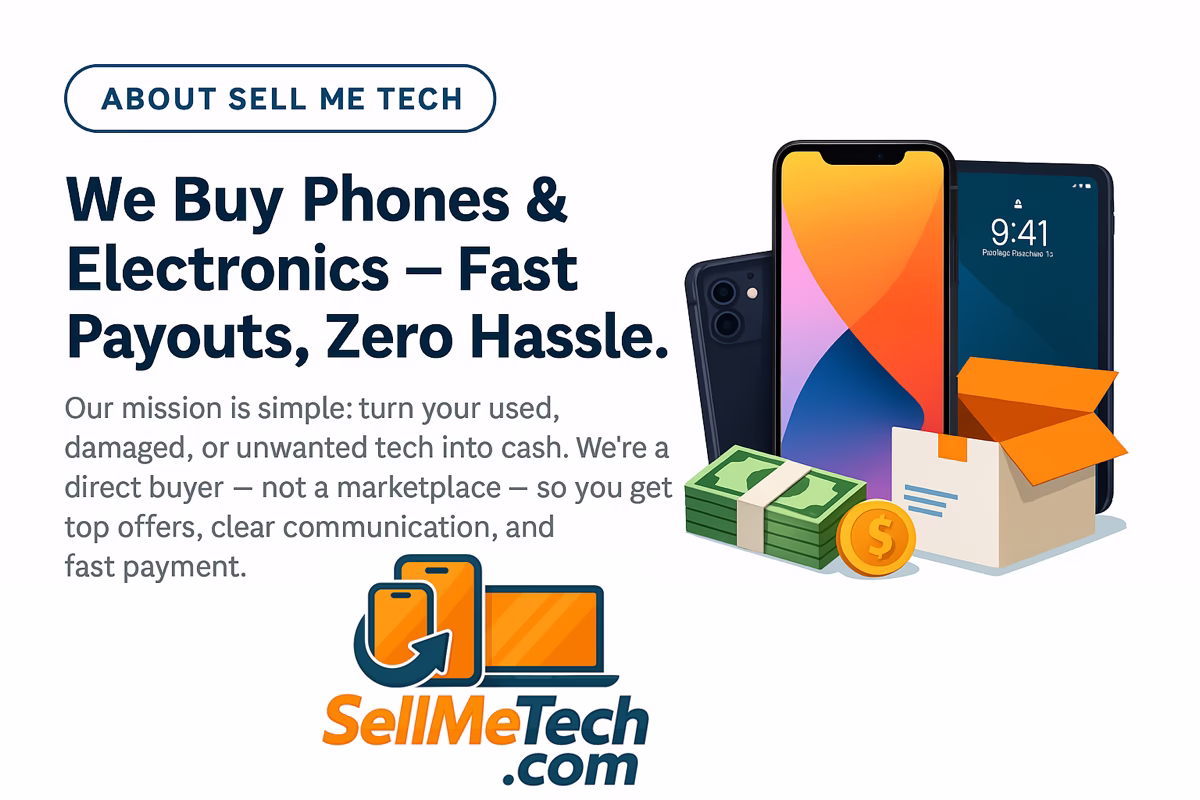 Selling a used iPhone to Sell Me Tech with cash payout and shipping kit